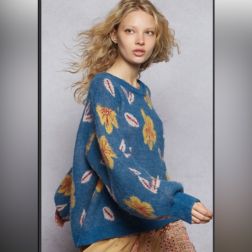 243 ⬇️⬇️ 1 left POL mohair fall leaves sweater - Picture 4 of 5